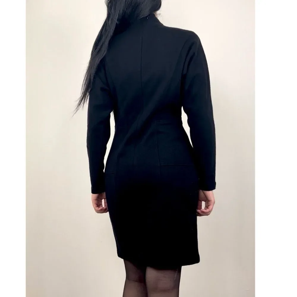 Vintage Patrick Tricot Black Wool Blend Sweater Dress - Picture 4 of 8